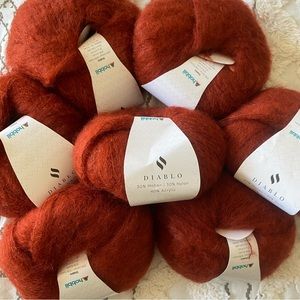 Diablo Mohair Copper/Rust Color Lace Weight Yarn